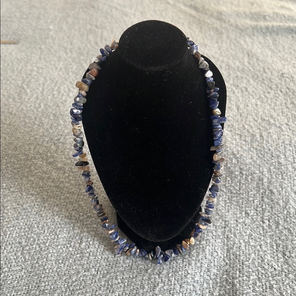 Blue Gemstone Beaded Necklace